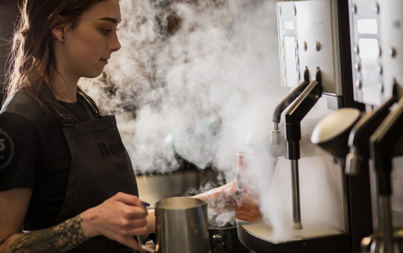 brewing coffee