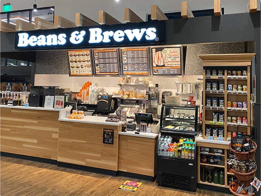 Beans & Brews counter