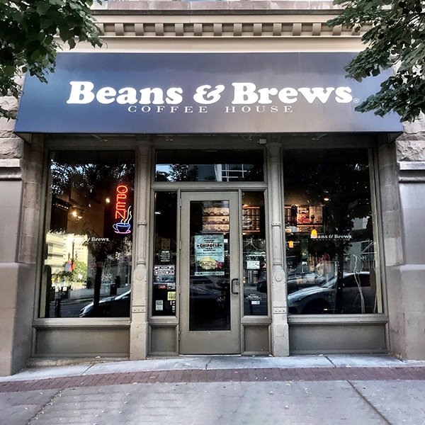 Exterior photo of SLC Downtown Beans and Brews
